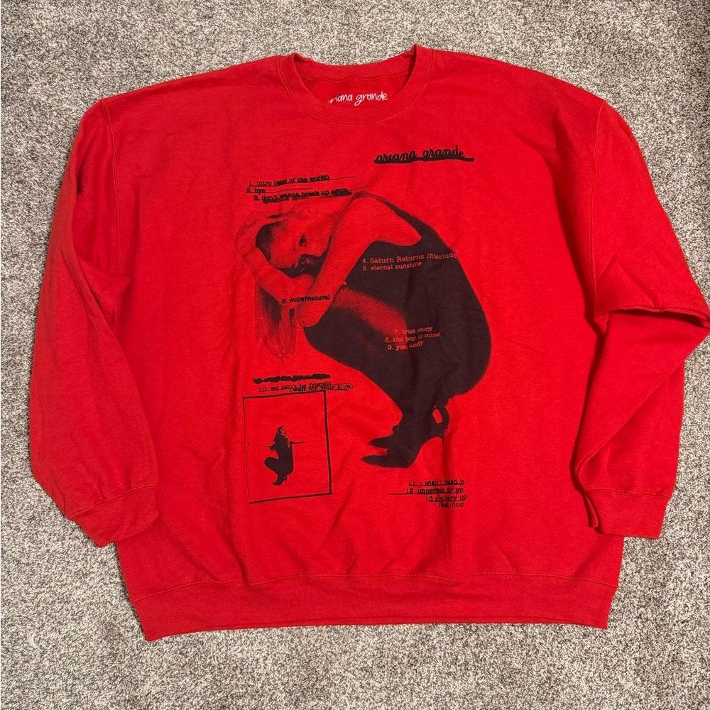 Red Graphic Ariana Grande ‘Eternal Sunshine’ Sweater
